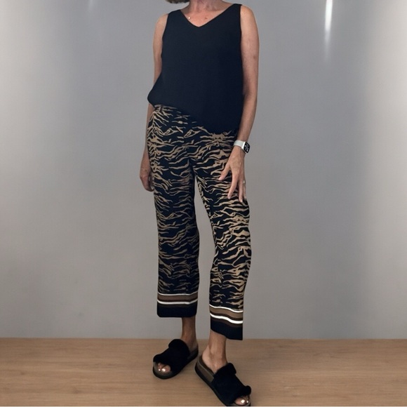 Cambio Claire Cropped Animal Print Trouser 34 - Picture 3 of 8